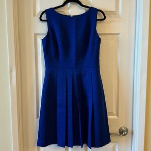 Royal blue jacquard Tahari dress